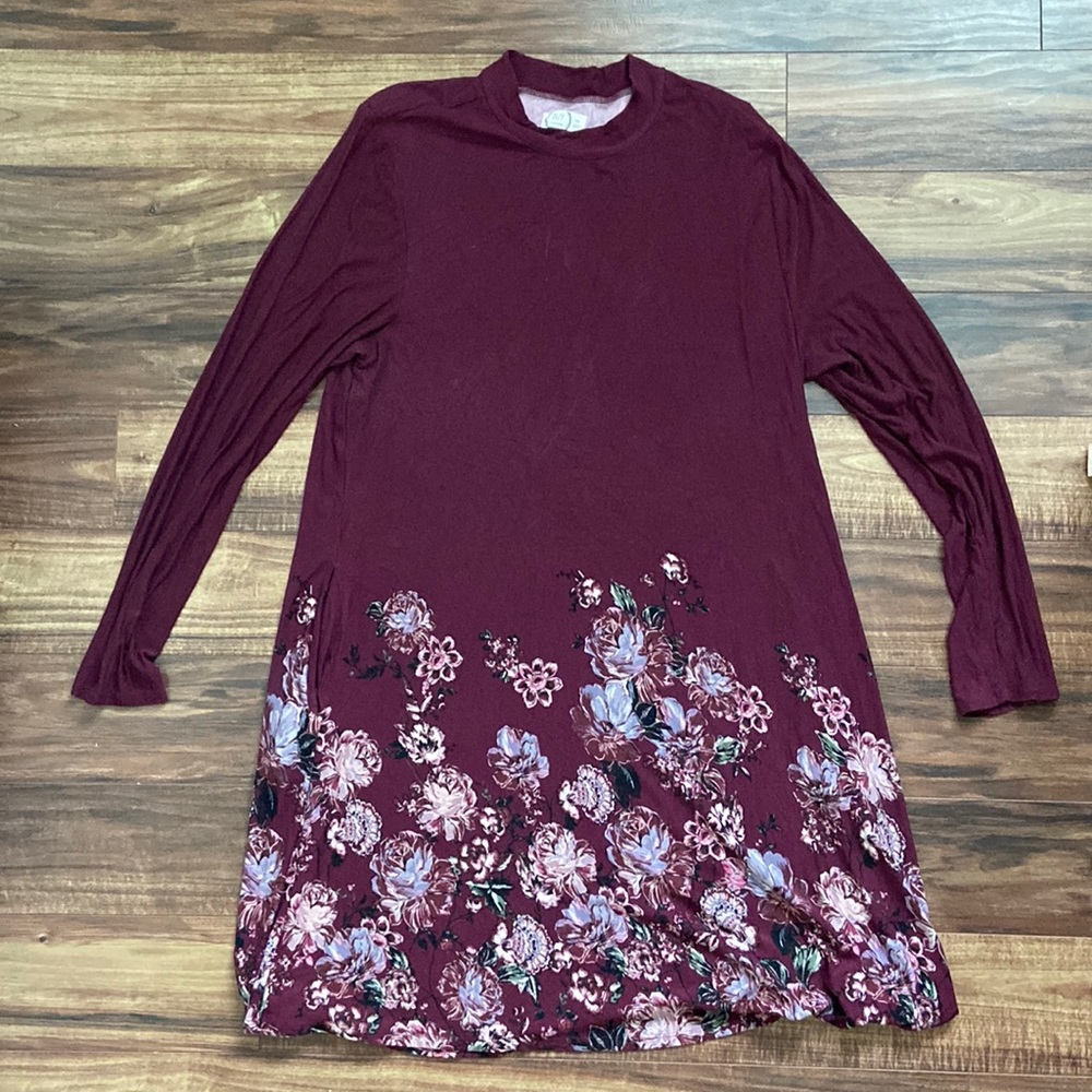 Maroon Long Sleeve Dress